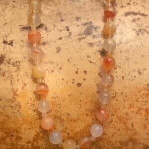 Sterling Silver Carnelian Agate Bead Necklace
